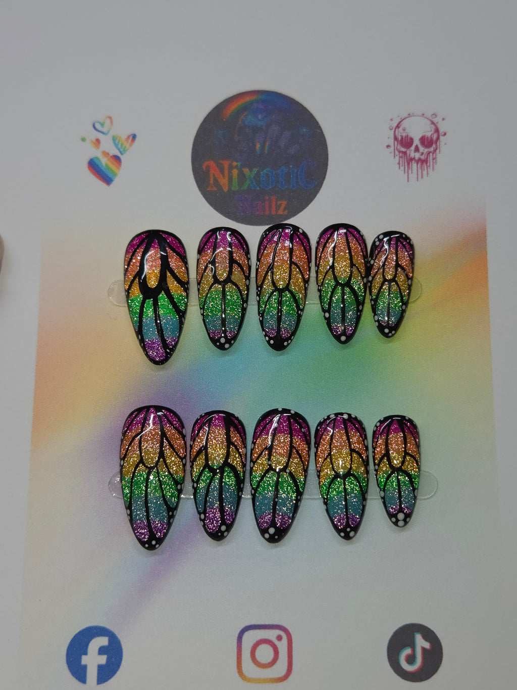 Reflective rainbow butterfly wings