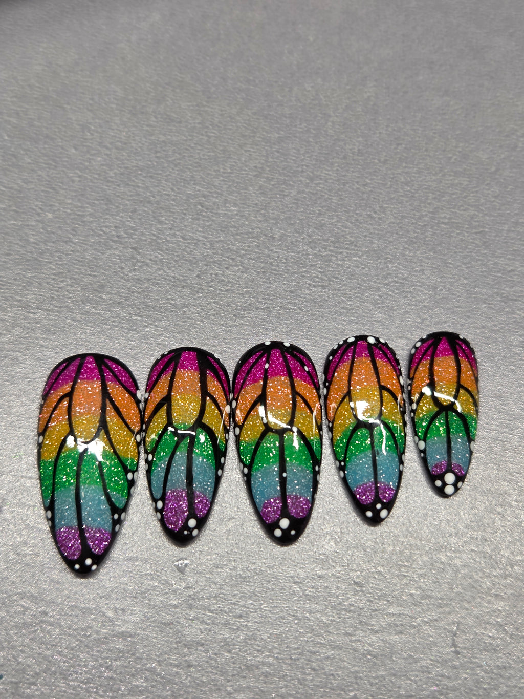 Reflective rainbow butterfly wings