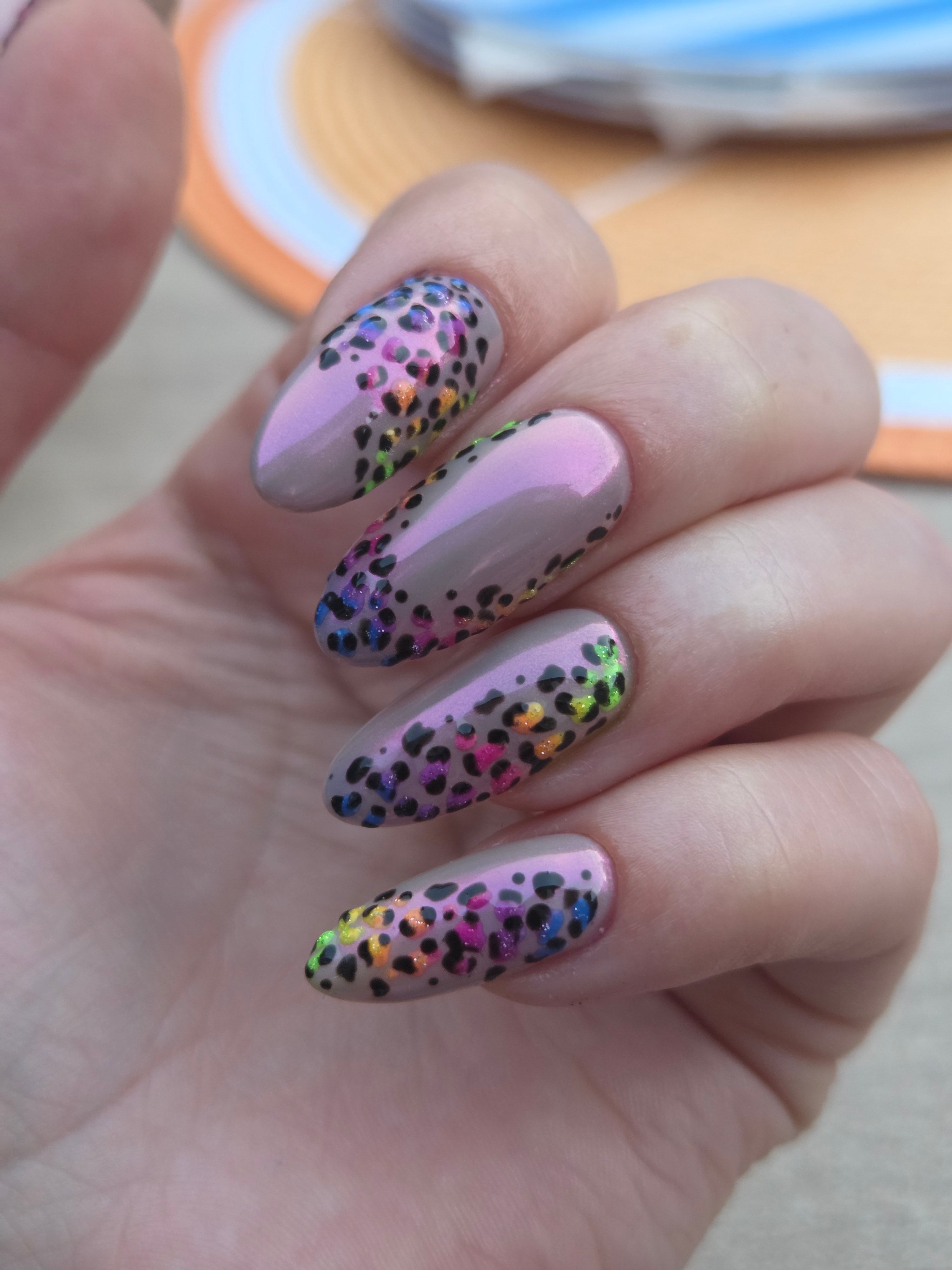 Rainbow leopard print with chrome