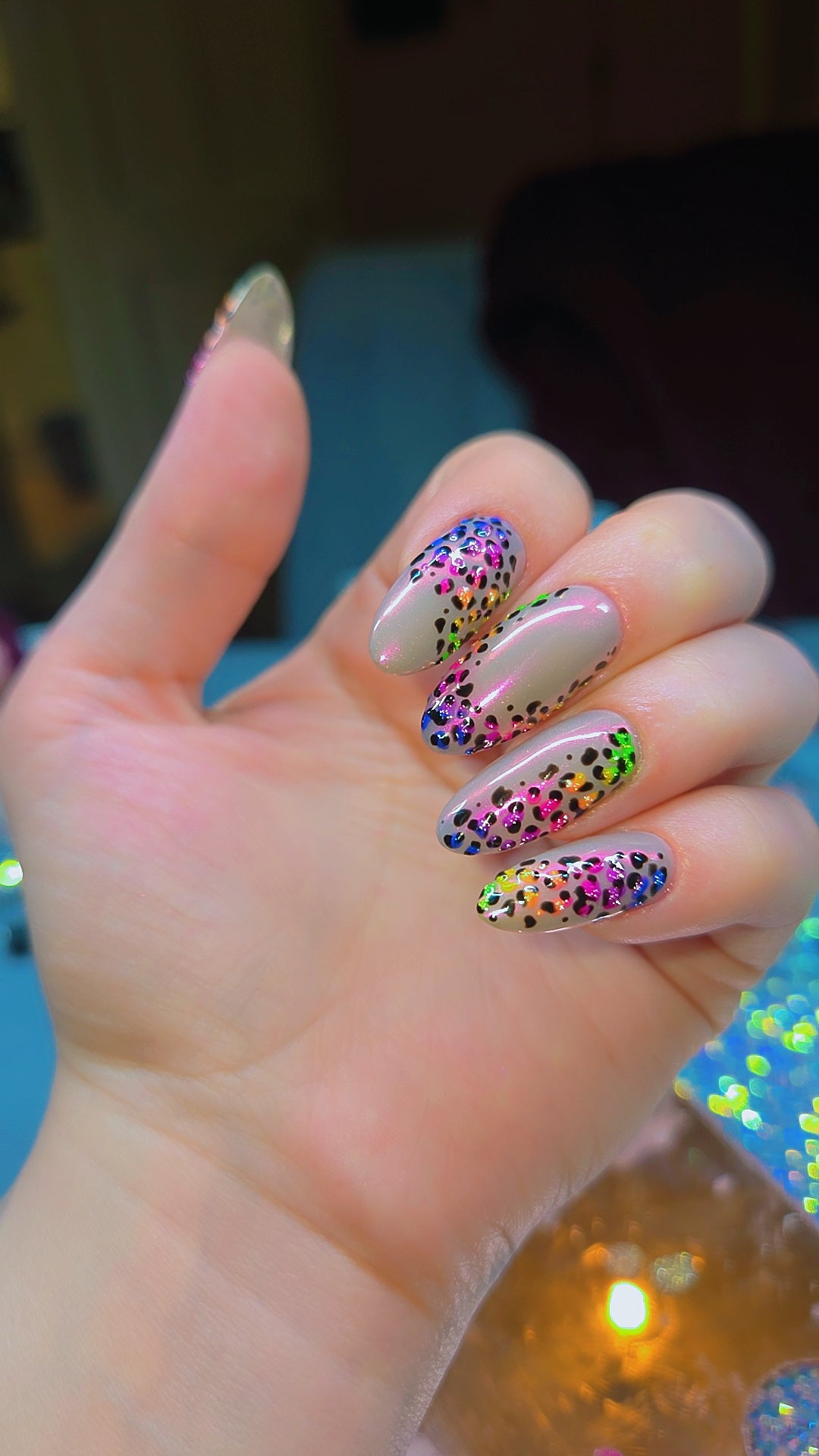 Rainbow leopard print with chrome