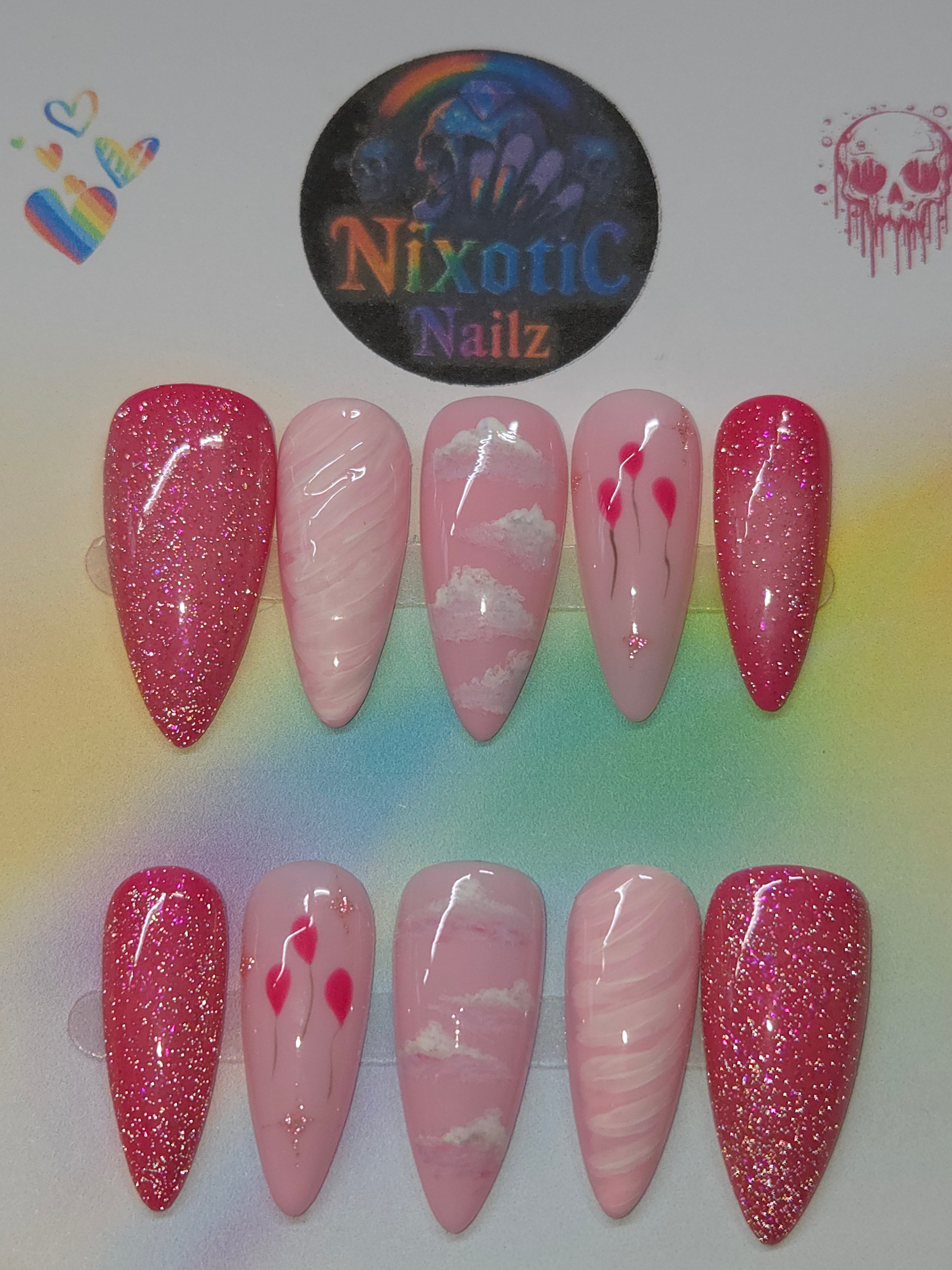Pink birthday nails