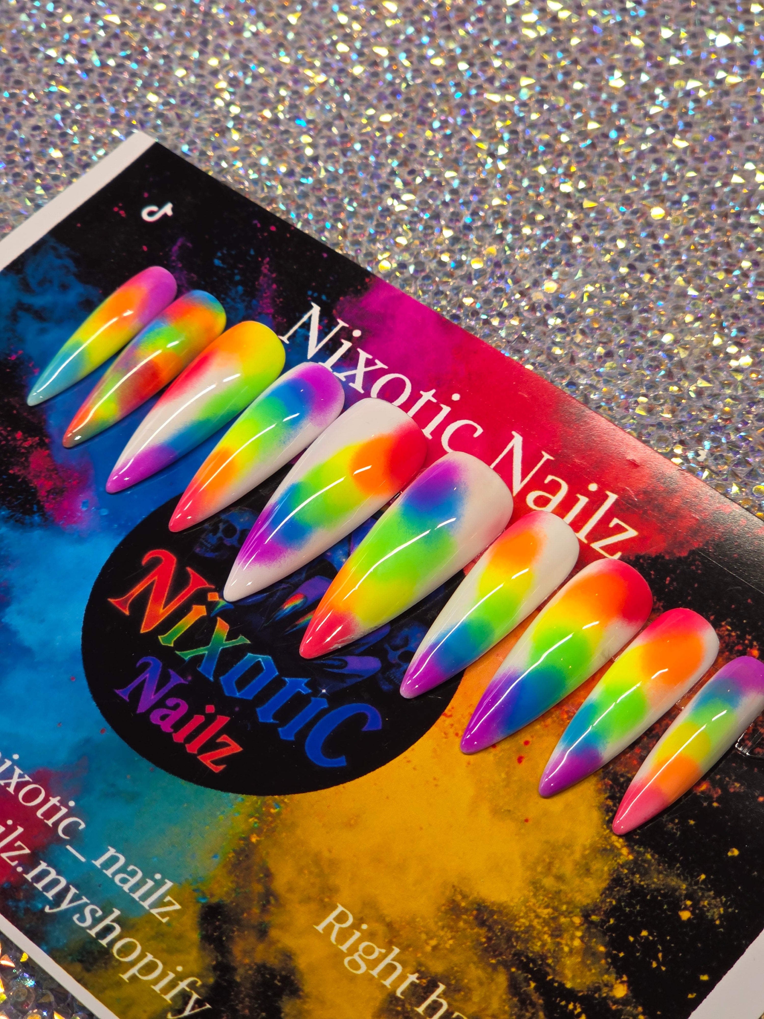 Rainbow pigment nails